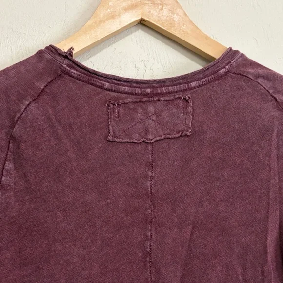 Free People/We The Free Be My Baby Deep Burgundy Tee. Excellent Condition!! - Picture 5 of 5
